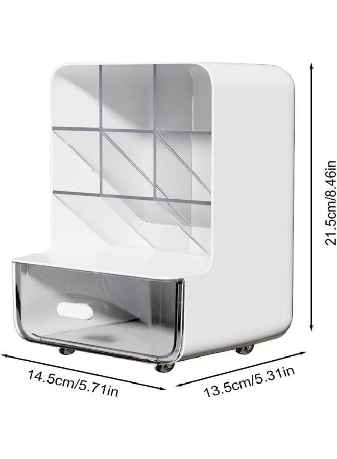 FAYET Multi-Functional Desk Organizer with 6 Compartments and 1 Drawer, Space-Saving Storage Solution for Office, Home, and School - Image 3